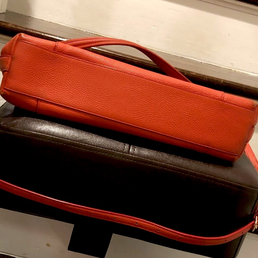 SOLD  COACH Vintage Orange Tangerine Crossbody Briefcase Shoulder Bag - Picture 8 of 16
